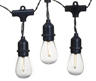 Warm White Edison Bulb LED Solar Drop Light Set, 10-Lights