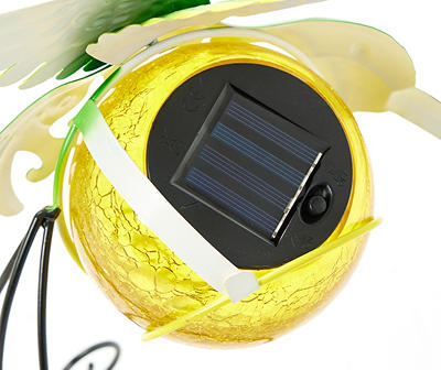 13.3" Hummingbird LED Solar Crackle Ball Garden Decor