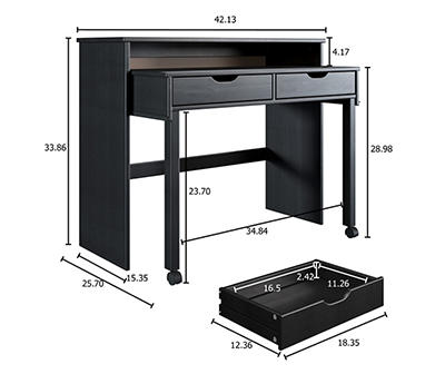Craft Mate Black Extendable Console Desk