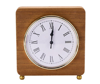 Wood & Gold Tabletop Clock