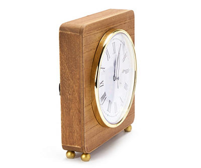 Wood & Gold Tabletop Clock