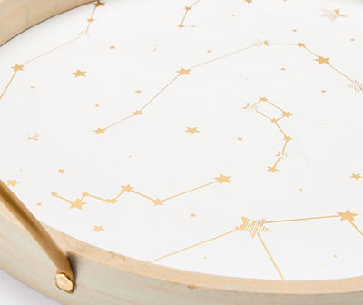 13.7" Constellation Print Wood Decorative Tray