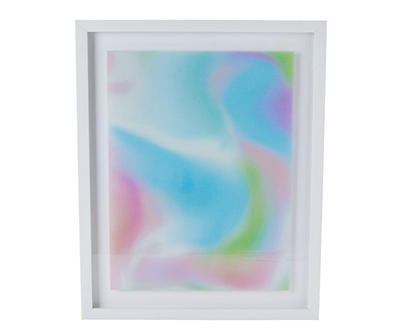 Blue Glitter Swirl Framed Wall Art, (16" x 20")