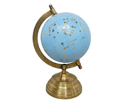 Blue & Gold Constellation Desktop Globe with Metal Base