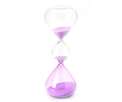Glass & Purple Sand Hourglass Tabletop Decor