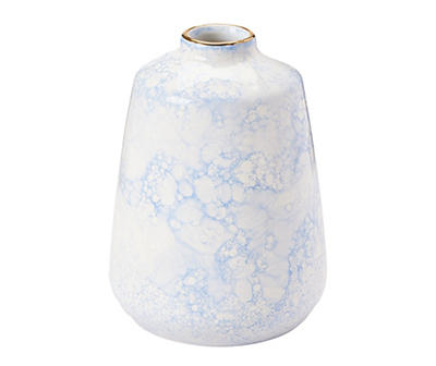 6.1" Blue Cloudy Finish Ceramic Bud Vase