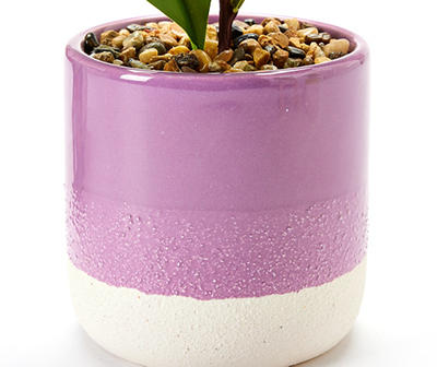 Artificial Greenery in Purple 2-Tone Ceramic Planter