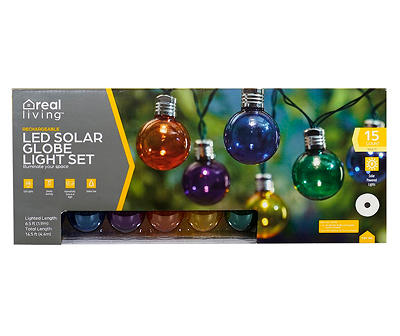 Multi-Color LED Solar G40 Globe Light Set, 15-Lights