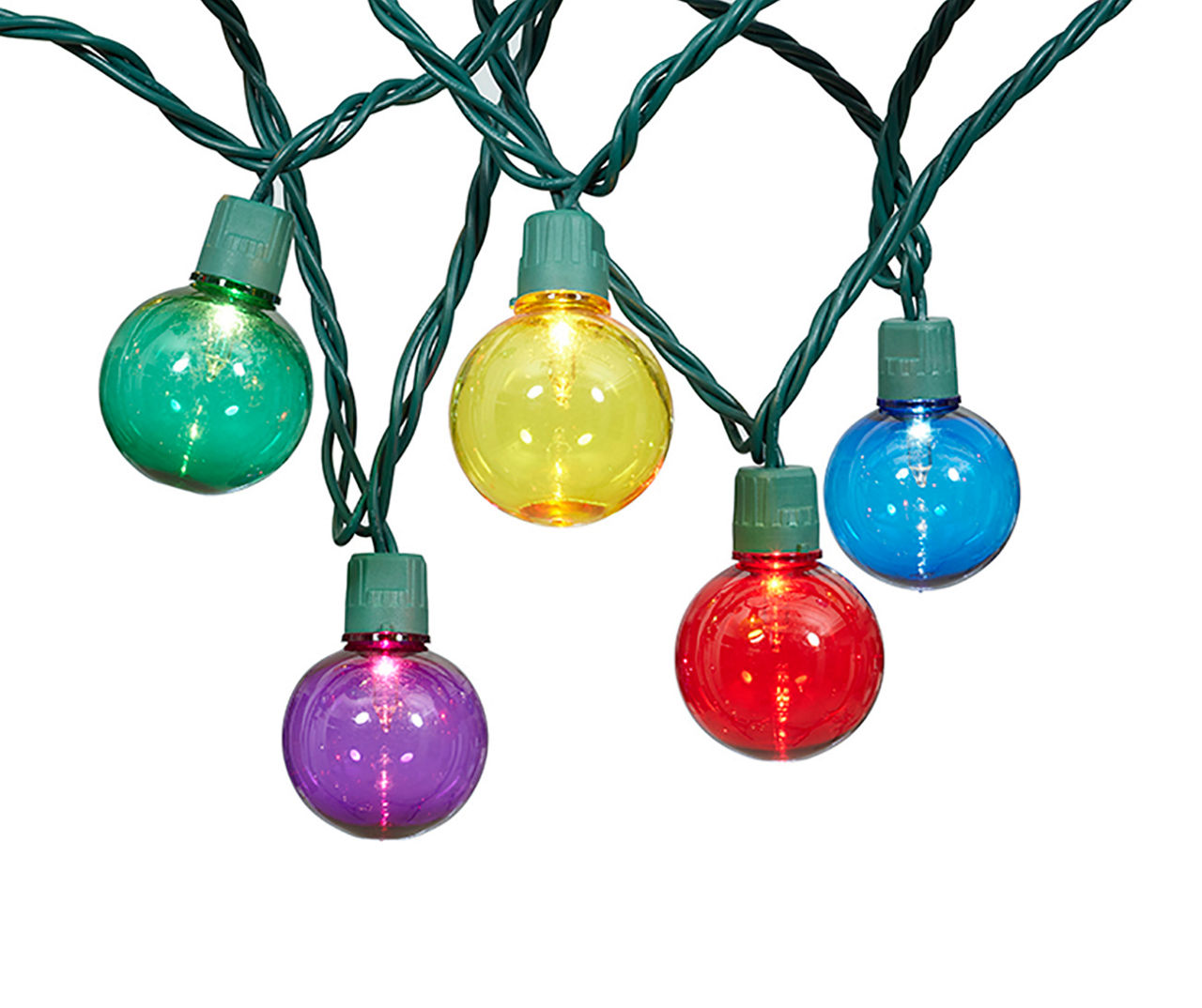 Real Living MultiColor G40 Glove Light Set with Green Wire, 35Lights