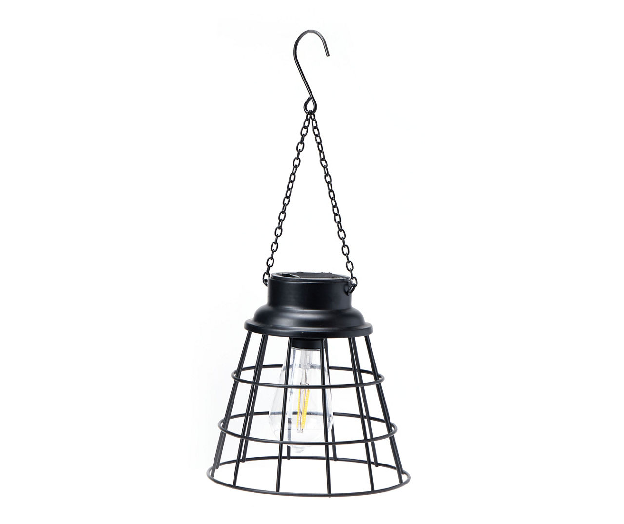 Real living black wire cage led solar hanging lantern big lots
