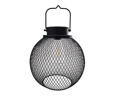 Black Round Wire LED Solar Lantern