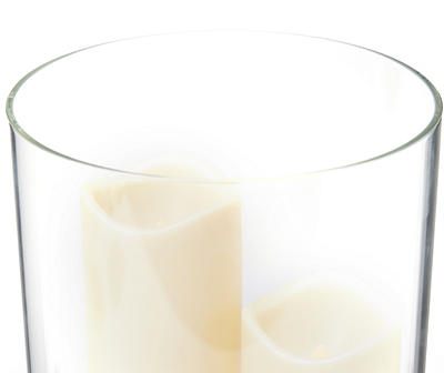 Glass 3-Tier LED Candle Hurricane