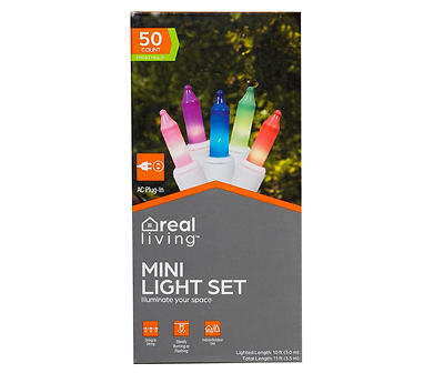 Frosted Multi-Color Fashion Mini Light Set, 50-Lights