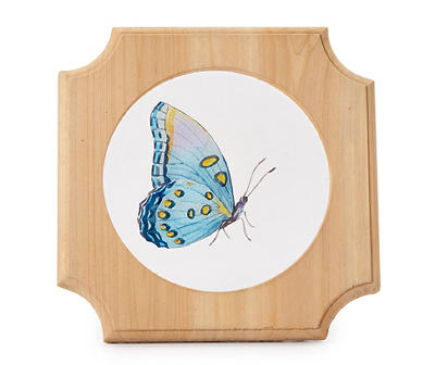Blue & Yellow Butterfly Profile Clipped Corner Tabletop Decor