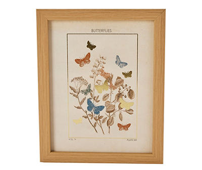 Butterflies & Greenery Framed Art Print, (8" x 10")