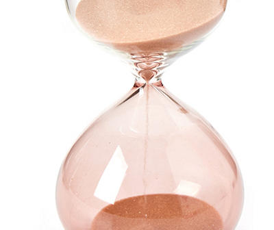 Pink & Clear Glass Sand Timer Decor