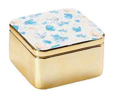Blue Butterfly Ceramic Decorative Box