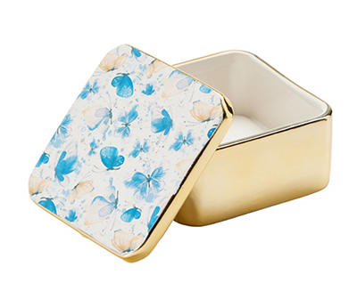 Blue Butterfly Ceramic Decorative Box