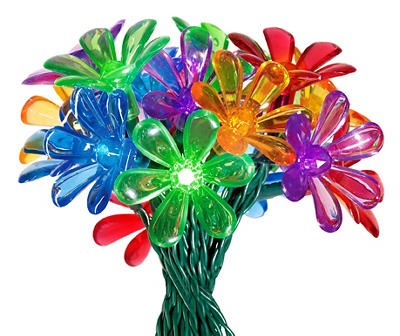 Multi-Color Flower LED Solar Light Set, 20-Lights