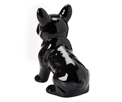 Black Sitting French Bull Dog Ceramic Tabletop Decor