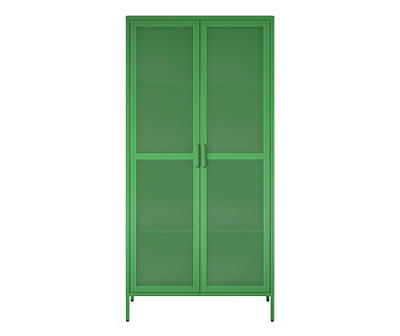 Channing Kelly Green 4-Shelf Mesh Door Metal Storage Cabinet