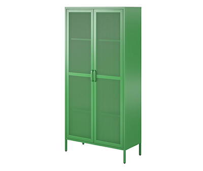 Channing Kelly Green 4-Shelf Mesh Door Metal Storage Cabinet