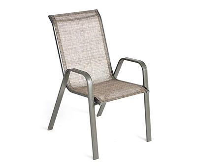 Doral Gray Sling Fabric Stacking Outdoor Dining Chair