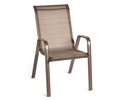 Doral Brown Sling Fabric Stacking Outdoor Dining Chair