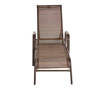 Doral Brown Sling Fabric Stacking Outdoor Lounge Chaise
