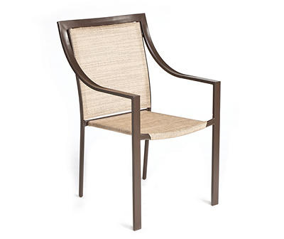 Marinda Beige Sling Stacking Outdoor Dining Chair