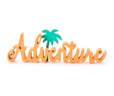 "Adventure" Palm Tree Wordscript Tabletop Decor