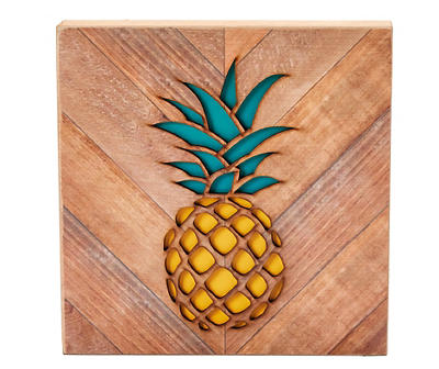 Cut-Out Pineapple Wood Tabletop Decor