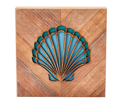 Cut-Out Shell Wood Tabletop Decor