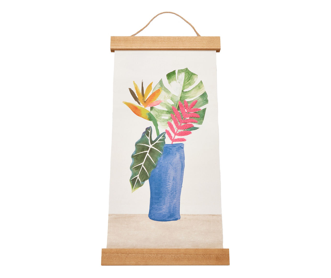 Real Living Tropical Floral Vase Hanging Tapestry Wall Decor