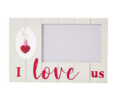 "I Love Us" Heart Bead & Panel Photo Frame, (4" x 6")