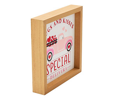 "Special Delivery" Pink Truck & Hearts Framed Tabletop Decor