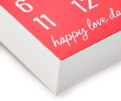 "Countdown To Kisses" Heart Valentine's Day Countdown Calendar Decor