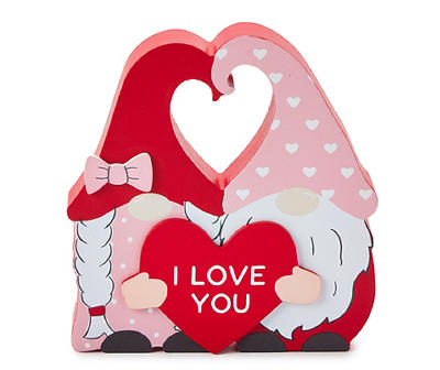"I Love You" Red & Pink Gnomes Tabletop Decor