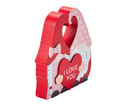 "I Love You" Red & Pink Gnomes Tabletop Decor