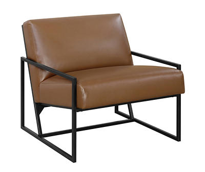 Tatum Chestnut Faux Leather Accent Chair