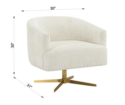 Marley White Swivel Accent Chair