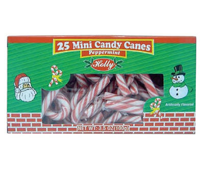 Mini Peppermint Candy Canes, 25-Pack