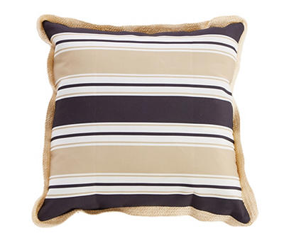 Dylan Black & White Stripe Outdoor Throw Pillow