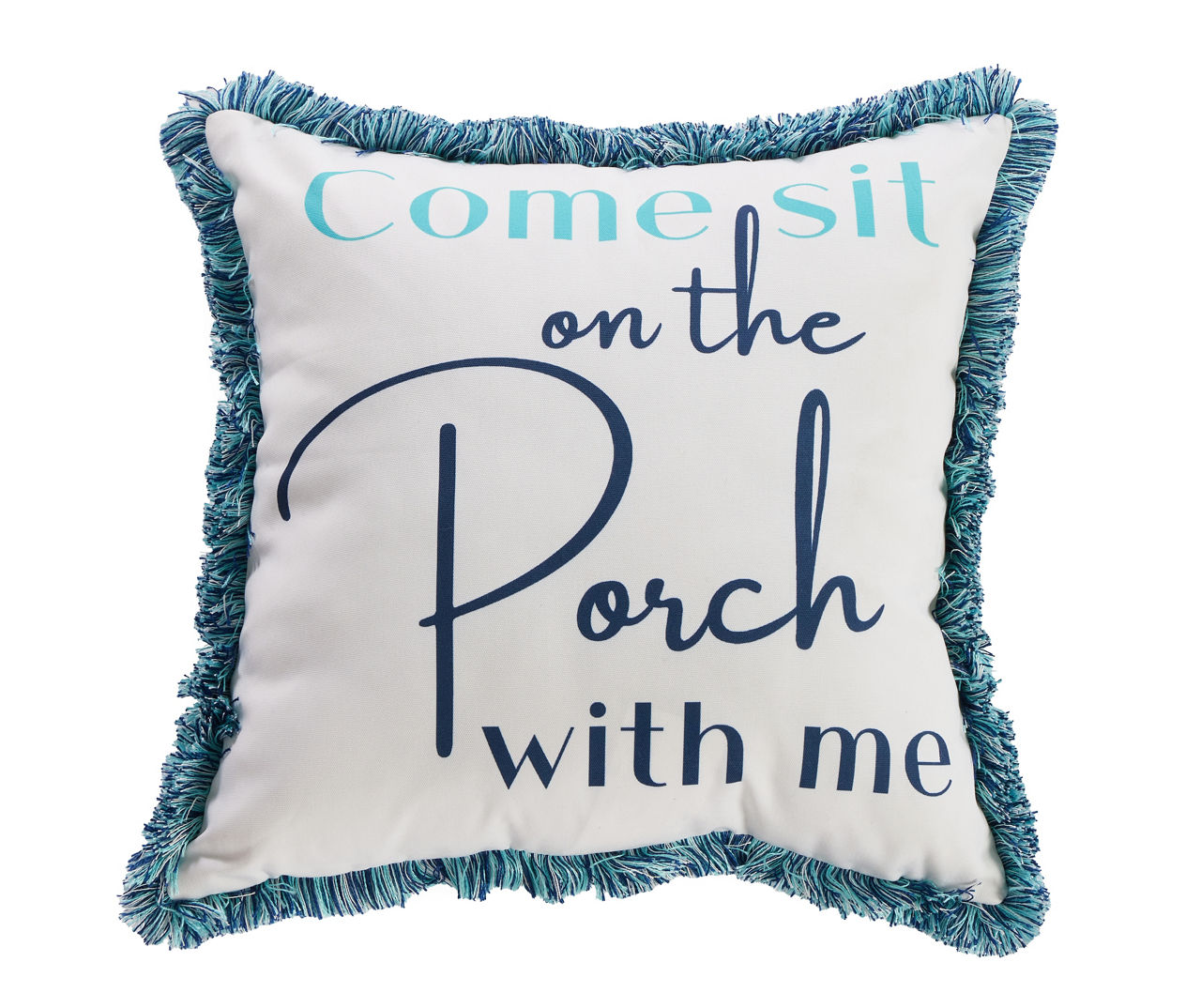 Broyhill Sit On The Porch Indigo & White Outdoor Throw Pillow