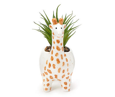 Artificial Succulent in Giraffe Ceramic Planter