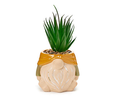 Artificial Succulent in Gnome Ceramic Planter