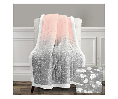 Lush Decor Glitter Ombre Quilted Sherpa Throw, (50