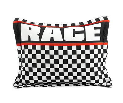 "Race" Black Racing Cars Reversible Twin 4-Piece Comforter Set