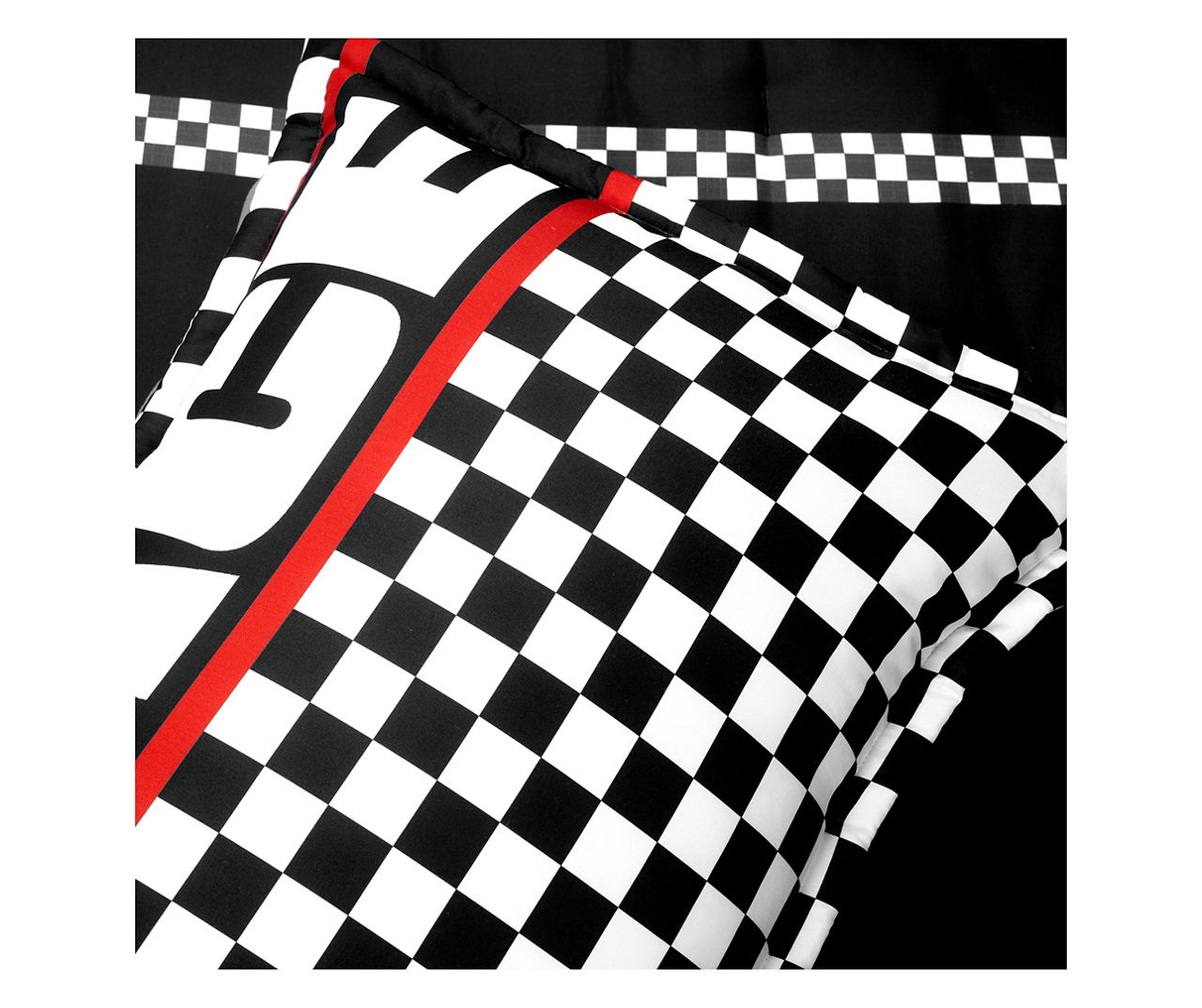 "Race" Black Racing Cars Reversible Full/Queen 5-Piece Comforter Set