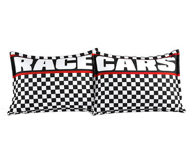 "Race" Black Racing Cars Reversible Full/Queen 5-Piece Comforter Set